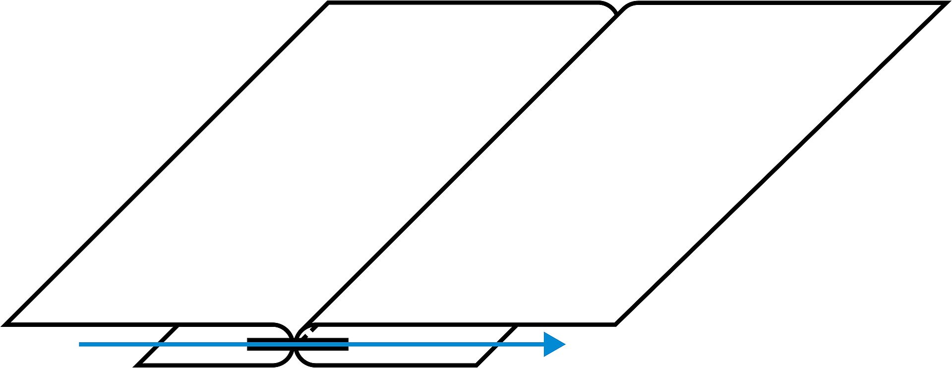 Seam position with regular closing seam