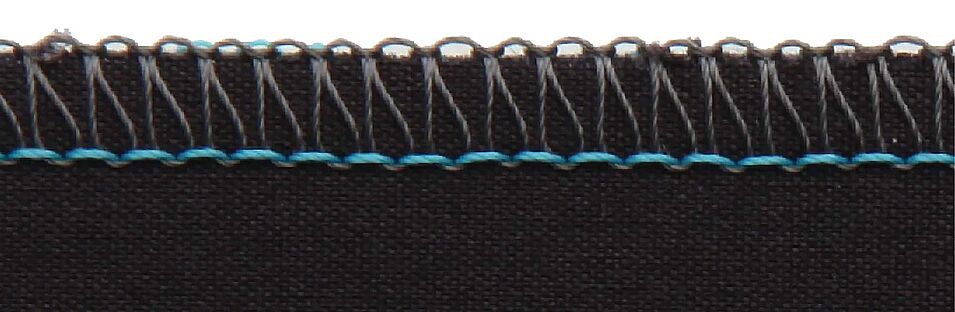 3-thread overlock stitch interlooped on edge (stitch type 505)