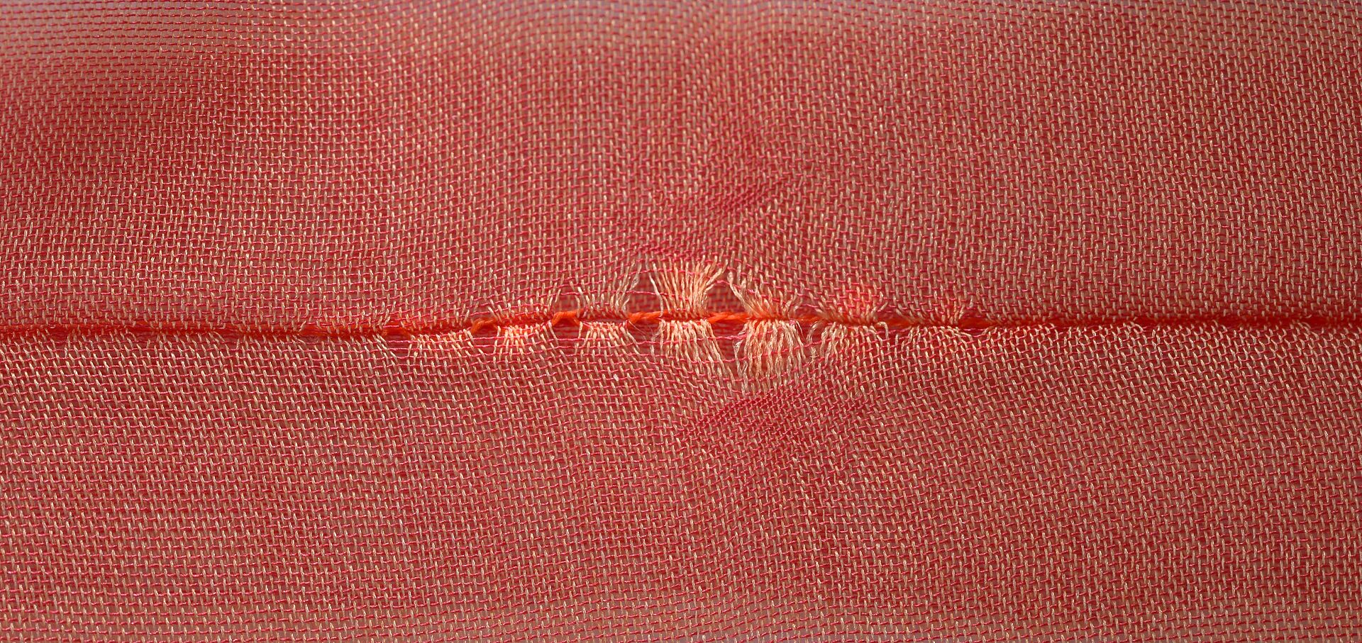 Poor seam strength as a result of seam slippage