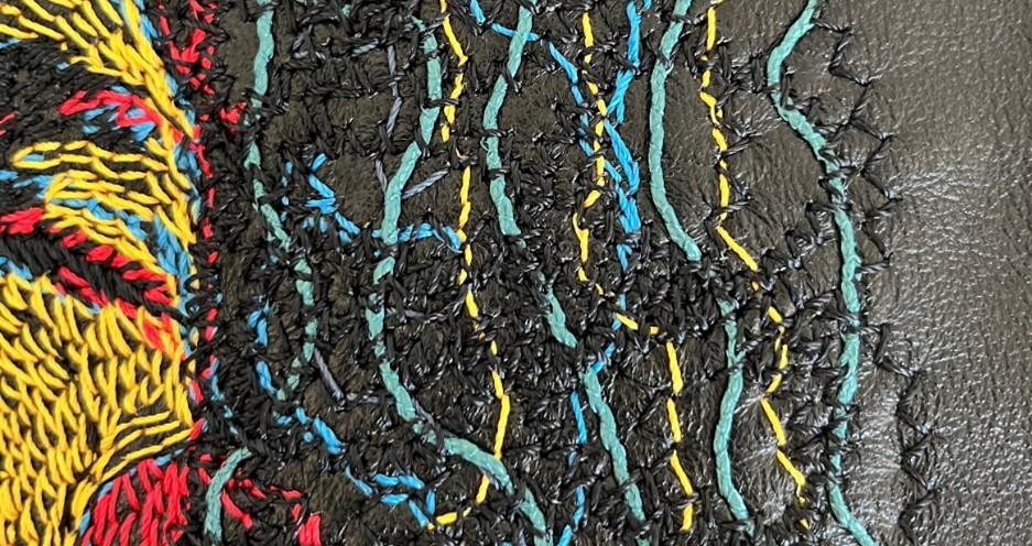 Original design of Jimi Hendrix, enhanced with braided cord in the hair to create texture and movement