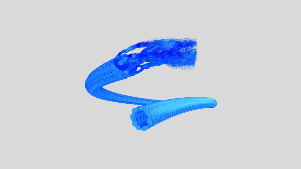 Continuous filament, braided