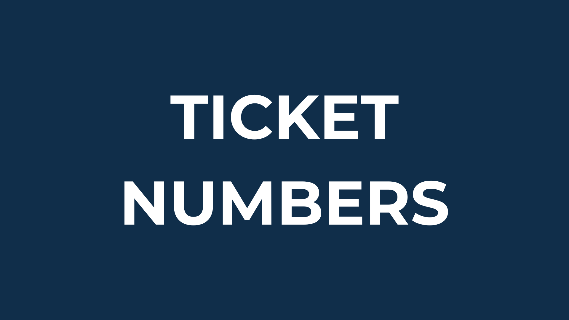 Ticket numbers