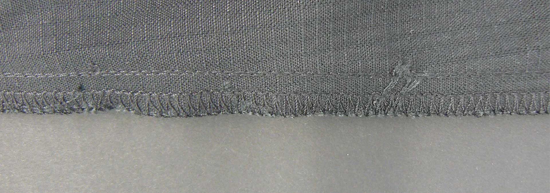 Uneven seam allowance through blunt knife
